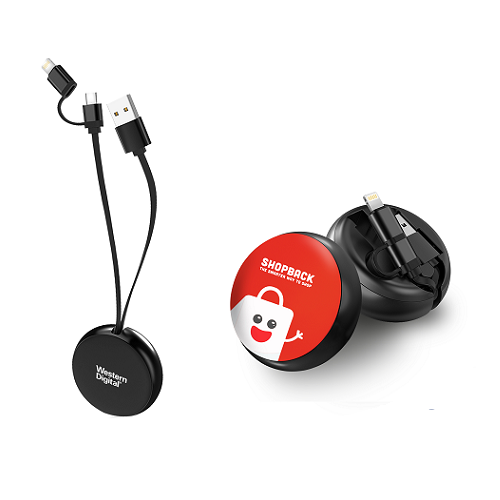 2-in-1 Retractable Charging Cable