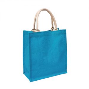 JB-MG09 Trendy Laminated Jute Bag blue